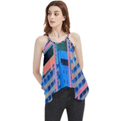 Fantasy City Architecture Building Cityscape Flowy Camisole Tank Top by Cemarart
