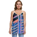 Fantasy City Architecture Building Cityscape Casual Spaghetti Strap Chiffon Top View1