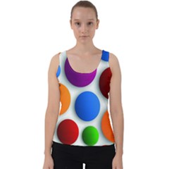Abstract Dots Colorful Velvet Tank Top by nateshop