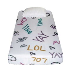 Doodle Pattern Fitted Sheet (single Size) by Proyonanggan