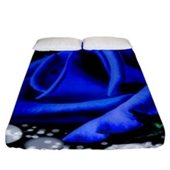 Blue Rose Bloom Blossom Fitted Sheet (california King Size) by Proyonanggan