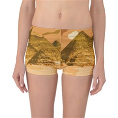 Pyramids Egypt Pyramid Desert Sand Reversible Boyleg Bikini Bottoms by Proyonanggan