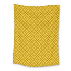 Yellow Floral Pattern Vintage Pattern, Yellow Background, Medium Tapestry by nateshop