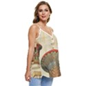 Egyptian Architecture Column Casual Spaghetti Strap Chiffon Top View3