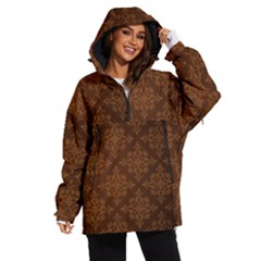 Brown Floral Pattern Floral Vintage Pattern, Brown Vintage Women s Ski And Snowboard Jacket by nateshop