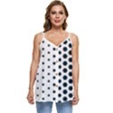 Honeycomb Hexagon Pattern Abstract Casual Spaghetti Strap Chiffon Top View1