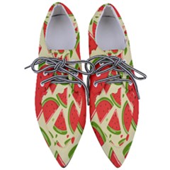 Cute Watermelon Seamless Pattern Pointed Oxford Shoes by Grandong
