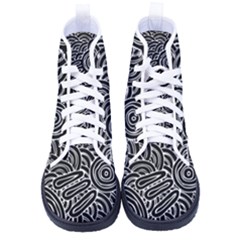 Authentic Aboriginal Art - Meeting Places Women s High-top Canvas Sneakers by hogartharts
