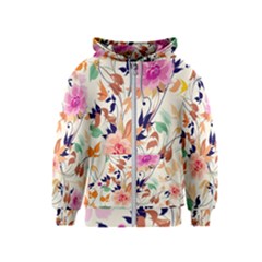 Abstract Floral Background Kids  Zipper Hoodie by nateshop