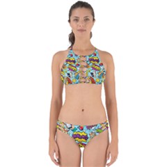Graffiti Word Seamless Pattern Perfectly Cut Out Bikini Set by Bedest