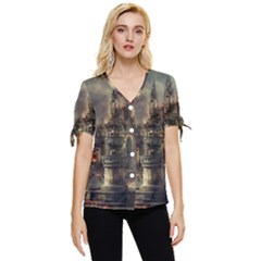 Braunschweig City Lower Saxony Bow Sleeve Button Up Top by Cemarart