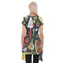 Seamless Pizza Slice Pattern Illustration Great Pizzeria Background Short Sleeve Side Drop Tunic View2