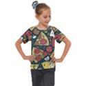 Seamless Pizza Slice Pattern Illustration Great Pizzeria Background Kids  Mesh Piece T-Shirt View1