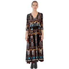 Catherine Spalace St Petersburg Button Up Boho Maxi Dress by Cemarart