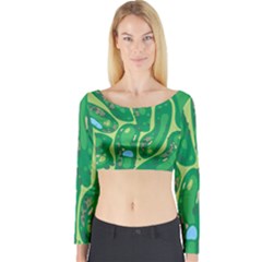 Golf Course Par Golf Course Green Long Sleeve Crop Top by Cemarart