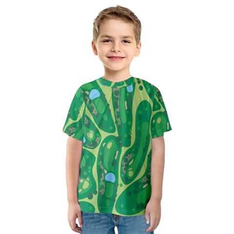 Golf Course Par Golf Course Green Kids  Sport Mesh T-shirt by Cemarart