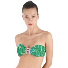 Golf Course Par Golf Course Green Twist Bandeau Bikini Top by Cemarart