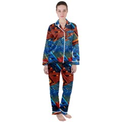 Gray Circuit Board Electronics Electronic Components Microprocessor Women s Long Sleeve Satin Pajamas Set	 by Cemarart