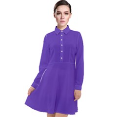 Ultra Violet Purple Long Sleeve Chiffon Shirt Dress by bruzer