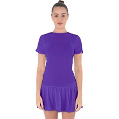 Ultra Violet Purple Drop Hem Mini Chiffon Dress by bruzer
