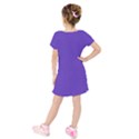 Ultra Violet Purple Kids  Short Sleeve Velvet Dress View2