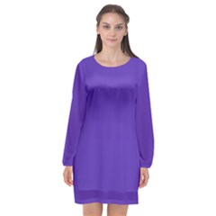 Ultra Violet Purple Long Sleeve Chiffon Shift Dress  by bruzer