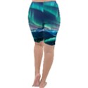 Geometric Pattern Design White Cropped Leggings  View4
