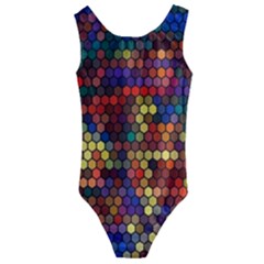 Hexagon Honeycomb Pattern Design Kids  Cut-out Back One Piece Swimsuit by Ndabl3x