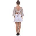 Background Pattern Leaves Texture Tie Back Butterfly Sleeve Chiffon Top View2