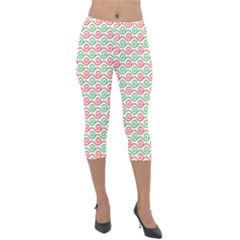 Background Pattern Leaves Texture Lightweight Velour Capri Leggings  by Ndabl3x