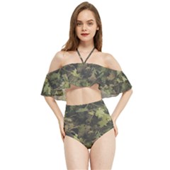 Birds Pattern Colorful Halter Flowy Bikini Set  by Ndabl3x