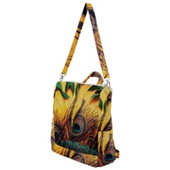 City Light Sky Landmark Painting Crossbody Backpack by Cemarart