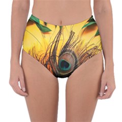 Sunset Illustration Water Night Sun Landscape Grass Clouds Painting Digital Art Drawing Reversible High-waist Bikini Bottoms by Cemarart
