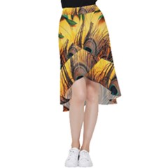 Landscape Bright Scenery Drawing Rivers Blue Lovely Frill Hi Low Chiffon Skirt by Cemarart