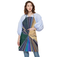 Blue Hexagon Pattern Pocket Apron by Cemarart