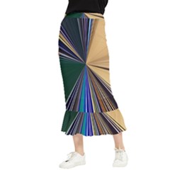 Colorful Centroid Line Stroke Maxi Fishtail Chiffon Skirt by Cemarart