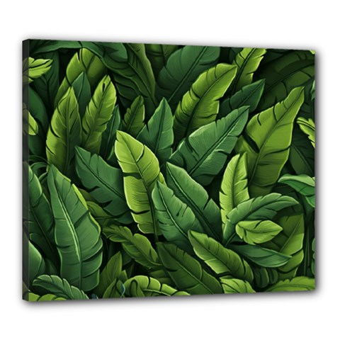 Green Leaves Canvas 24  X 20  (stretched) by goljakoff
