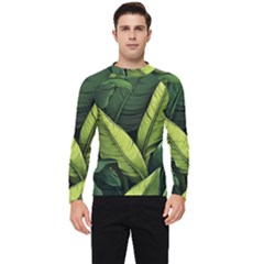 Banana Leaves Pattern Men s Long Sleeve Rash Guard by goljakoff