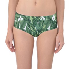 Tropical Leaves Mid-waist Bikini Bottoms by goljakoff