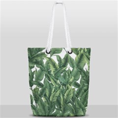 Tropical Leaves Full Print Rope Handle Tote (small) by goljakoff