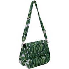 Tropical Leaves Saddle Handbag by goljakoff
