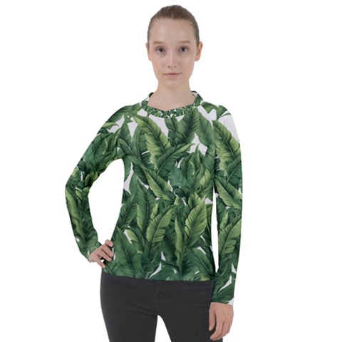 Tropical Leaves Women s Pique Long Sleeve T-shirt by goljakoff