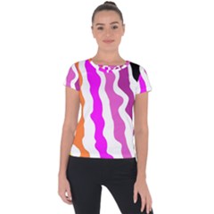 Warp Liquid Multicolor Kids Short Sleeve Sports Top  by Cemarart