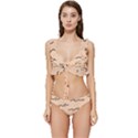 Lines Dots Pattern Abstract Low Cut Ruffle Edge Bikini Set View1