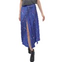 Texture Multicolour Ink Dip Flare Velour Split Maxi Skirt View1
