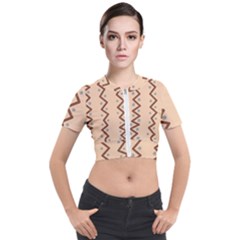 Print Pattern Minimal Tribal Short Sleeve Cropped Jacket by Cemarart