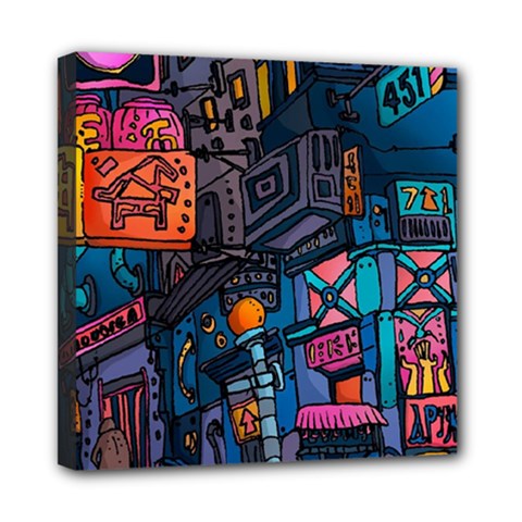 Wallet City Art Graffiti Mini Canvas 8  X 8  (stretched) by Bedest