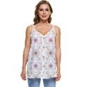 Pattern Texture Design Decorative Casual Spaghetti Strap Chiffon Top View1