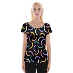 Abstract Pattern Wallpaper Cap Sleeve Top by Maspions