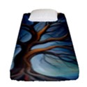 Tree Branches Mystical Moon Expressionist Oil Painting Acrylic Painting Abstract Nature Moonlight Ni Fitted Sheet (Single Size) View1